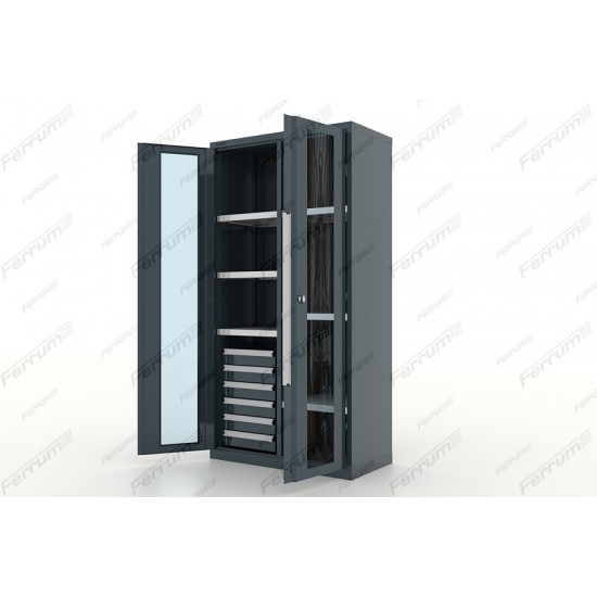 Ferrum 13.2662 Шкаф инструментальный Premium двери со стеклом, перегородка, 6 ящ., 6 полкок