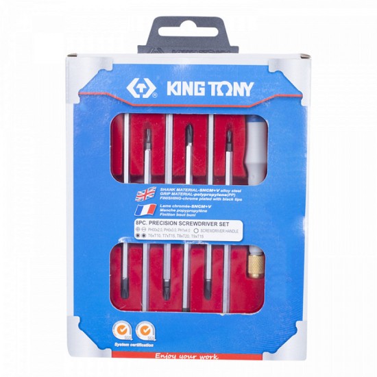 
Набор прецизионная отвертка с насадками 8 предметов KING TONY 32607MR