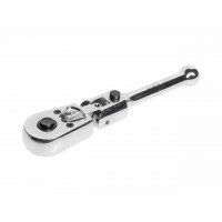 JTC-3012 Ключ трещотка 1/4 45 зубьев 124мм шарнирныйс фиксацией укороченный металлическая рукоятка
