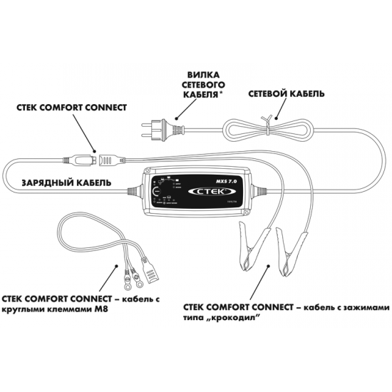 CTEK MXS 7.0 Мощное зарядное устройство для аккумуляторов большой емкости