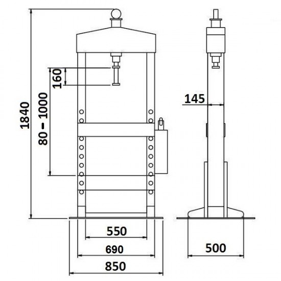 Пресс гидравлический напольный 10 т. Werther PR10/PM (OMA 651B)