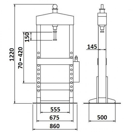Пресс гидравлический настольный 10 т. Werther PR10B/PM (OMA 650B)